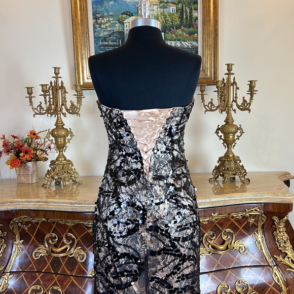 Women,formal all over sequins high slit special Occasion prom dress - Picture 6 of 7